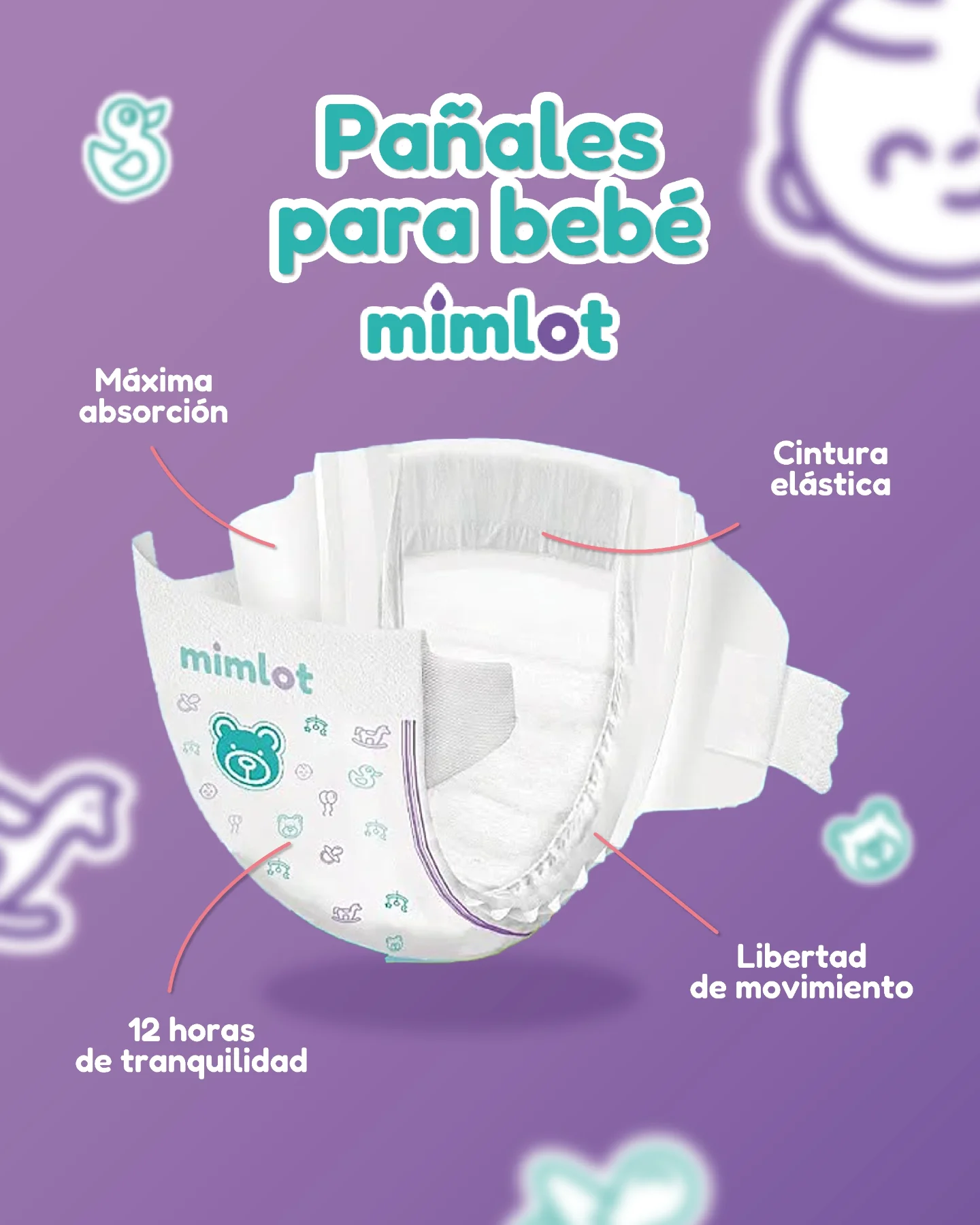 Pañales de Mimlot para cada etapa del crecimiento de tu bebé