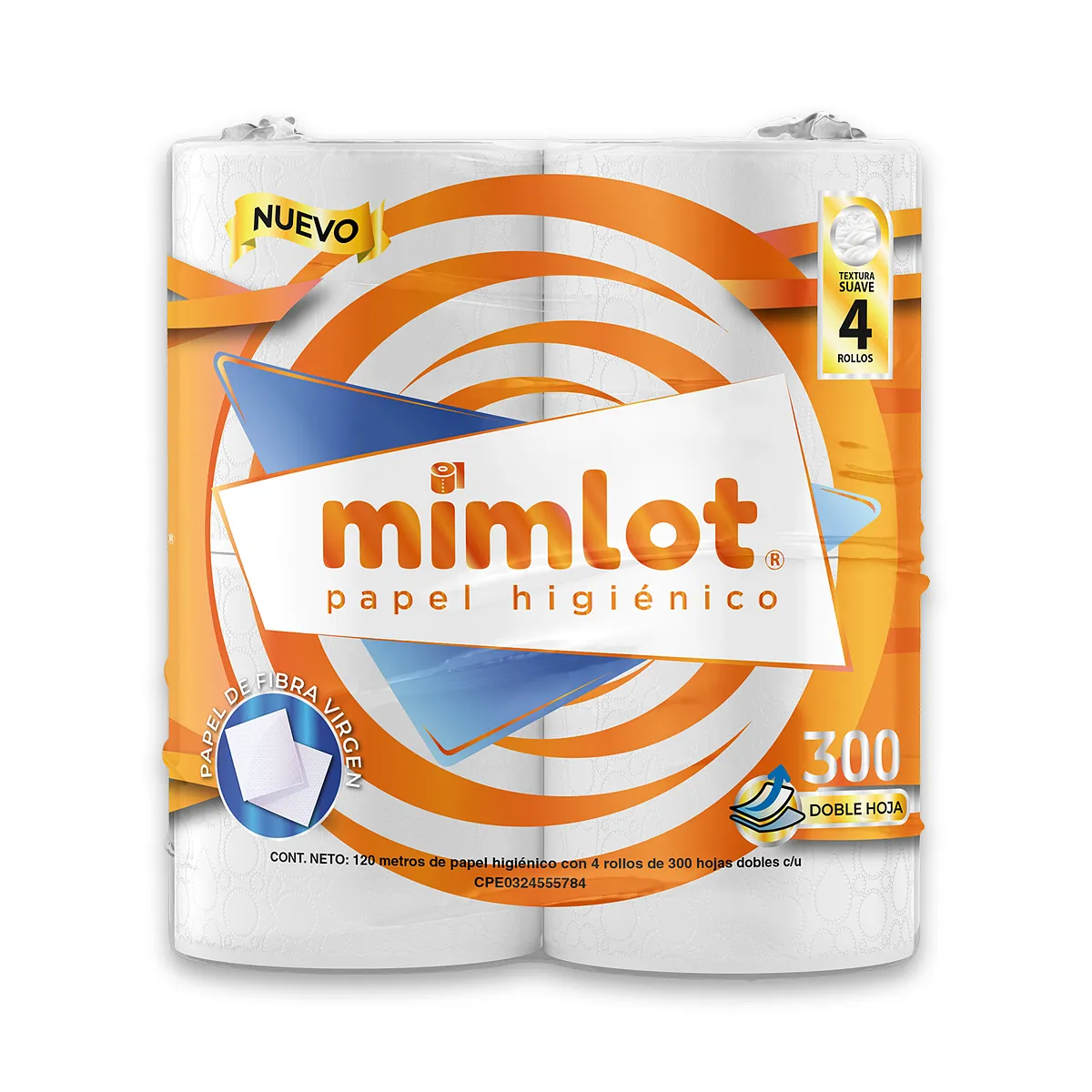 Papel Higiénico - 300 Hojas Doble - Bulto de 12 unidades