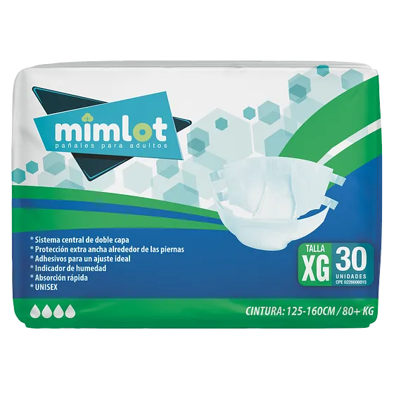 Pañal Para Adulto - Talla XG - 30 pcs - Bulto de 4 unidades