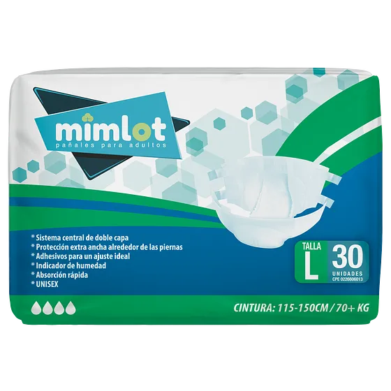 Pañal Para Adulto - Talla L - 30 pcs - Bulto de 4 unidades